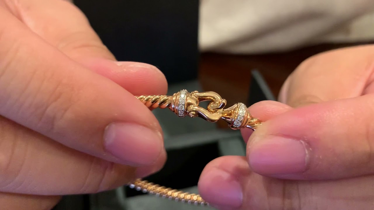 Bryant To Reviews - David Yurman Buckle Bracelet in 18K Rose Gold Pav&eacute; Diamonds Cable buckle 3.5mm