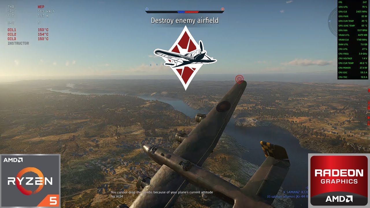 War Thunder | Ryzen 5 3600 + RX 6600