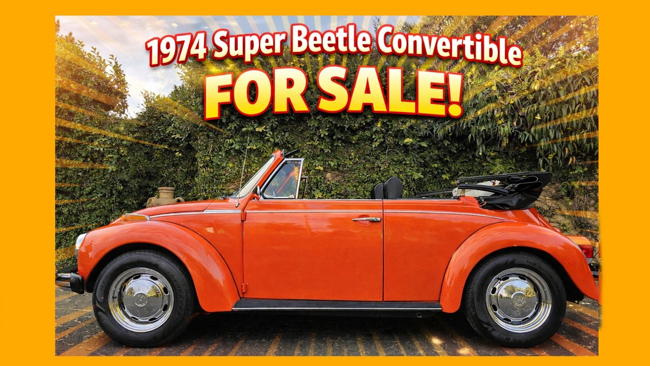 В магазине Left Coast Classics продается кабриолет VW Super Beetle 1974 года выпуска.
