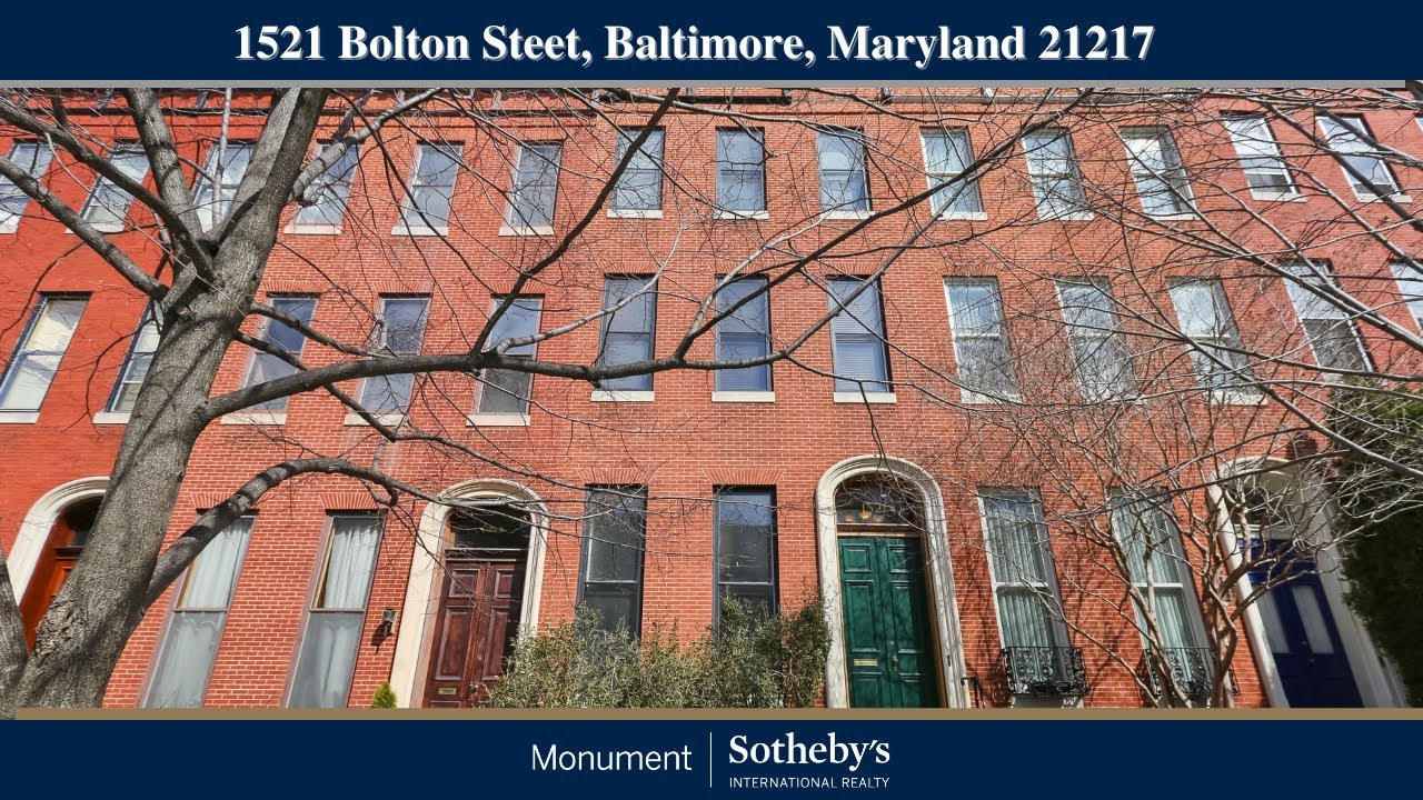 1521 Bolton Street, Baltimore, Maryland 21217 I Bolton Hill Row Home