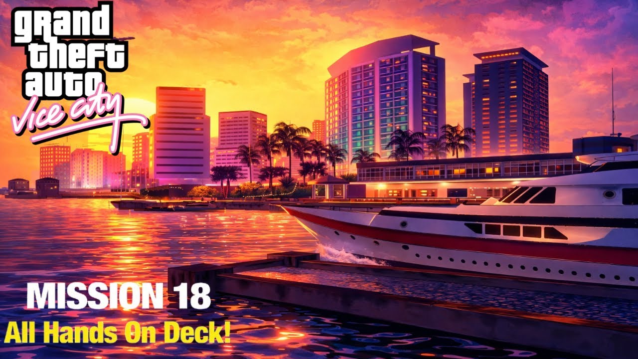 DEFENDING COLONEL CORTEZ!  GTA Vice City - Mission #18 - All Hands On Deck! 4K 60FPS Walkthrough