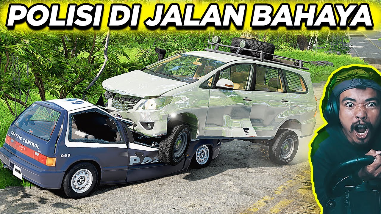 Jalan Paling Bahaya! Innova Gue Ditabrak Polisi di BeamNG Drive