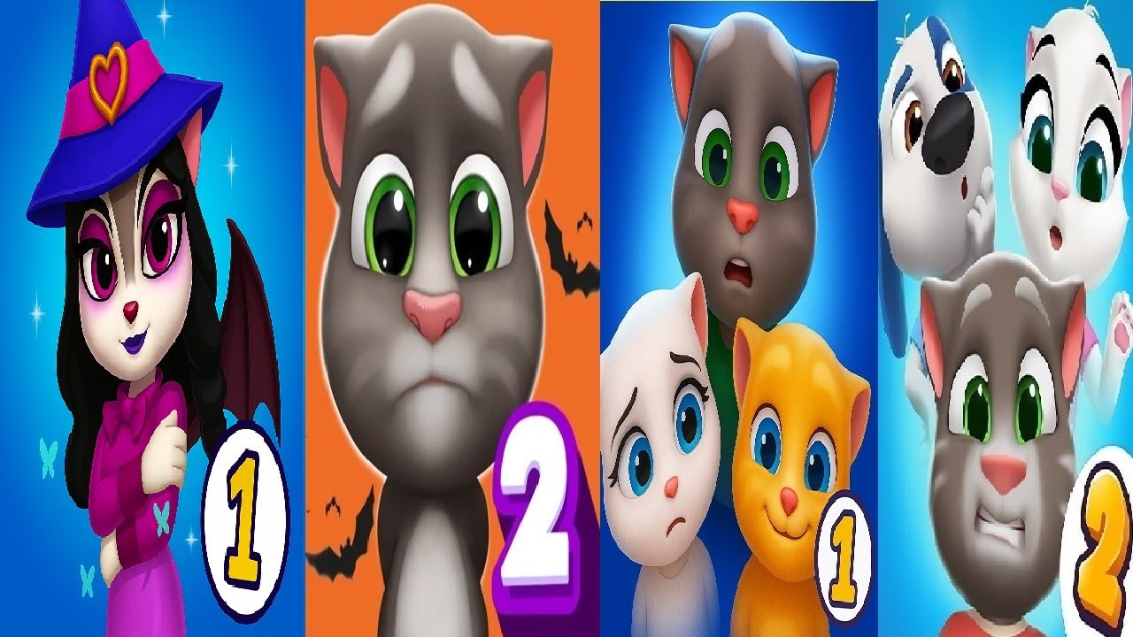 My Talking Tom Friends 1 VS My Talking Tom Friends 2 My Talking Tom 2 My Talking Angela Halloween