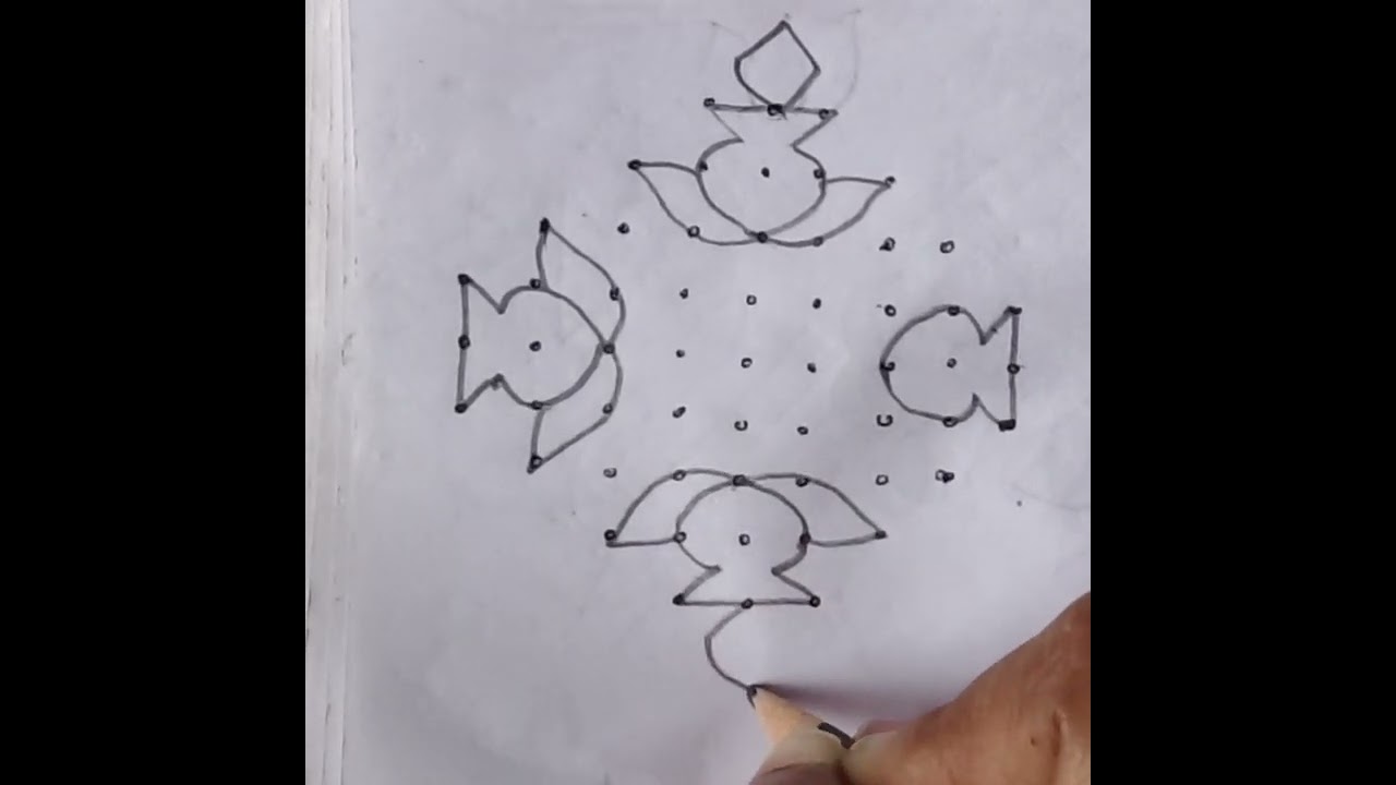 Simple and creative rangoli for sankranthi 9*3