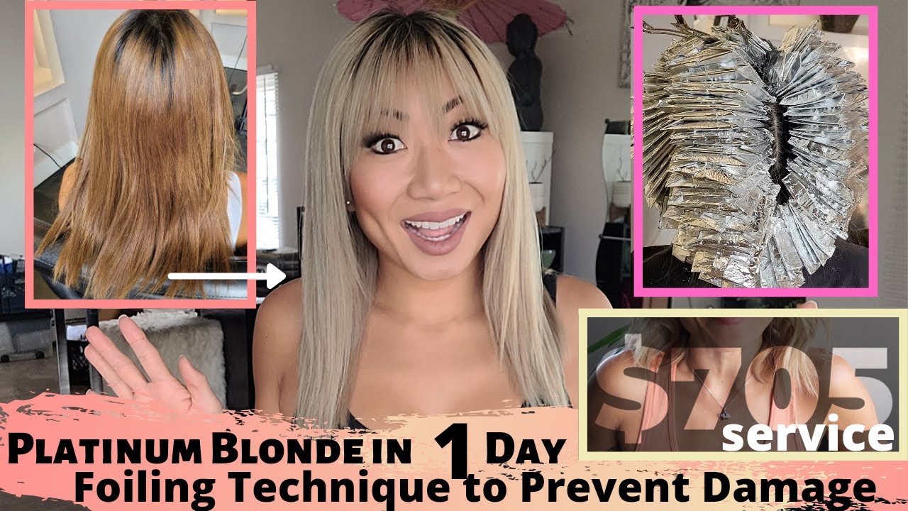 Platinum Blonde in One Day - Prevent Damaging Blondes - Brown to Blonde Transformation