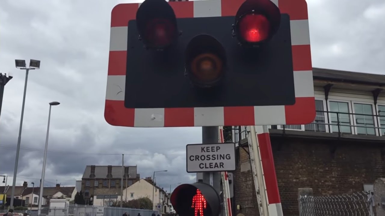 New Pedestrian Lights at Gillingham Level Crossing, Kent