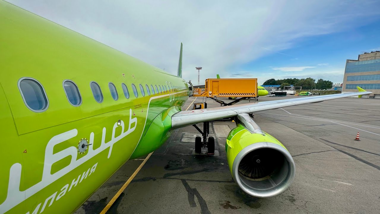 Airbus A320-200 | S7 Airlines | Москва (DME) — Санкт-Петербург (LED) | Взлёт из Домодедово | 4К