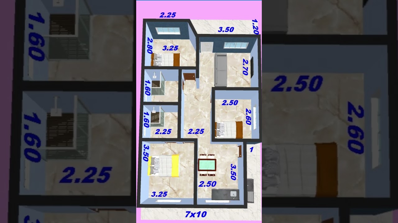 CASA SIMPLES 3 QUARTOS - medidas #plantabaixa