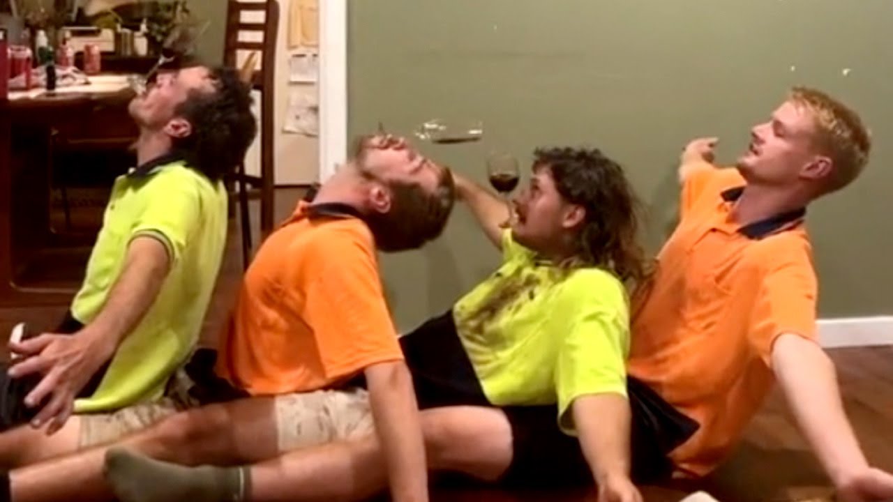 Group Of Friends Do Hilarious Wine Challenge