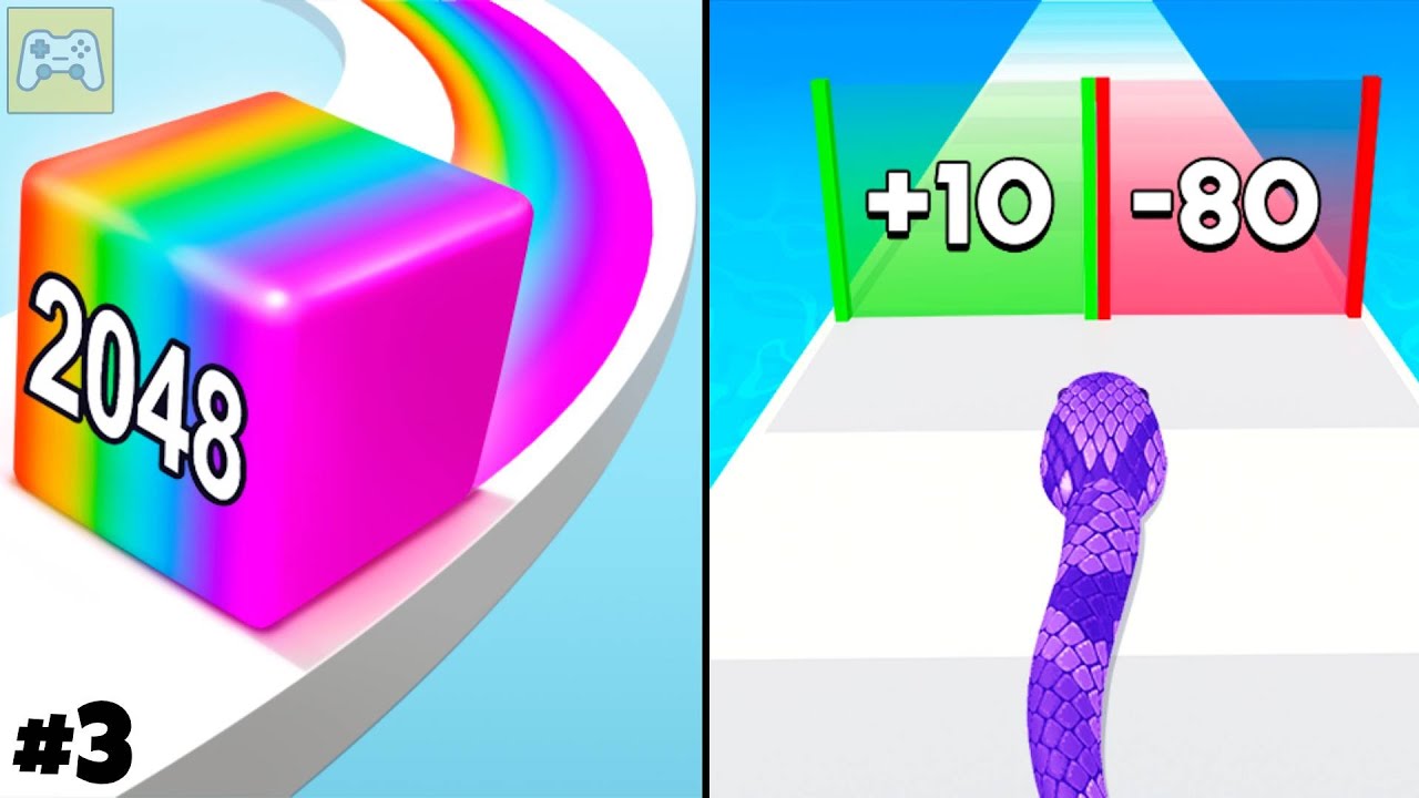 Jelly Run 2048 vs Snake Run Race ✦ ASMR Gameplay Android iOS • 2048 Number Merge Race Games (3)