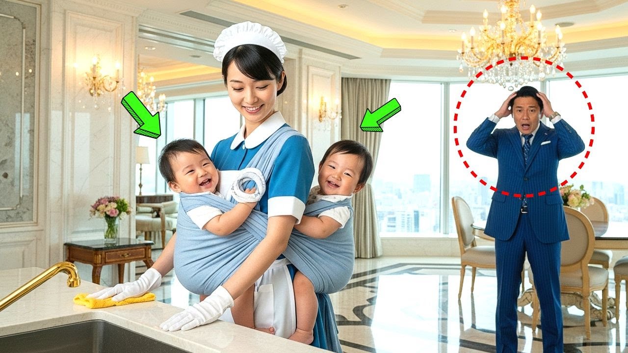 百万長者は、いつもより早く帰宅した。すると、清掃員が自分の双子の子供を抱いているのを見て、衝撃を受けた。