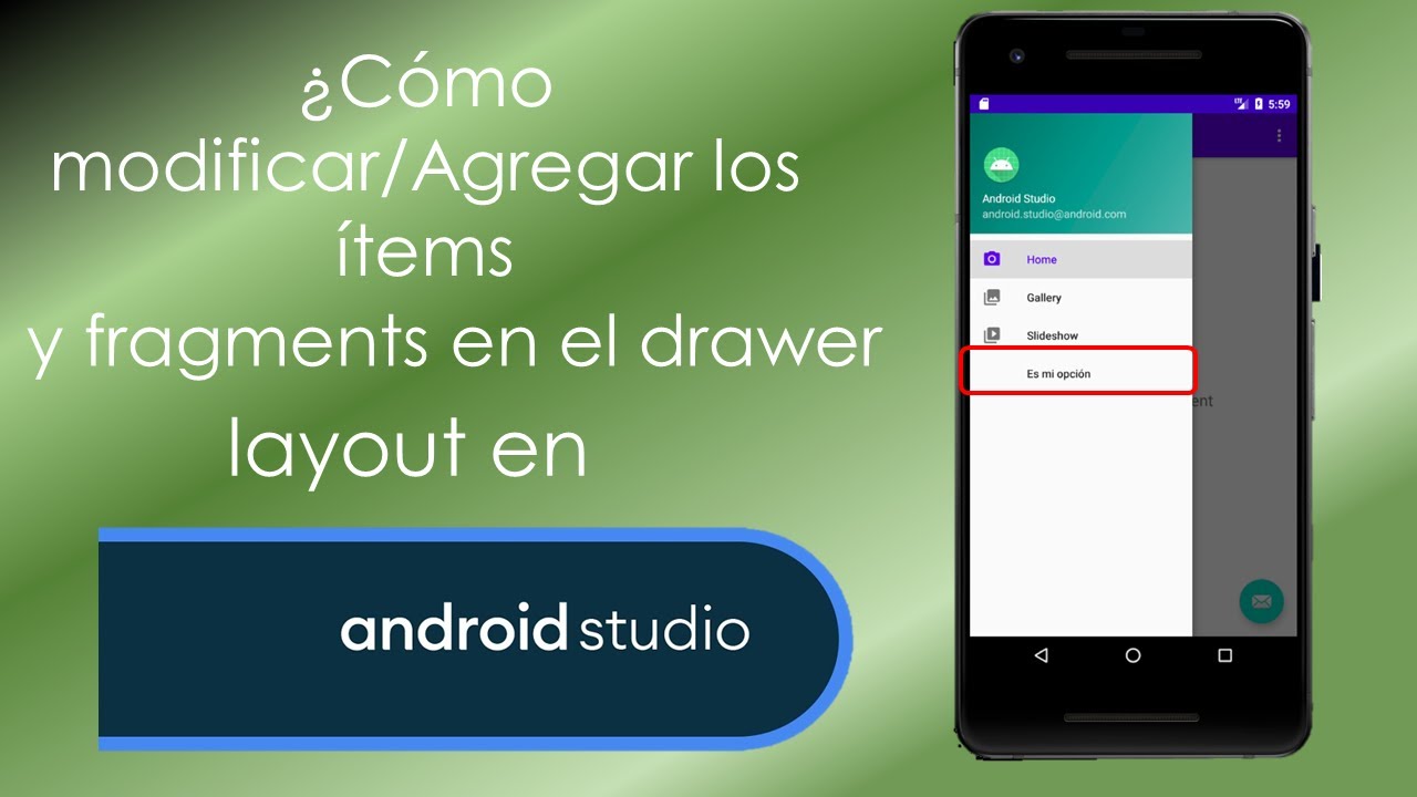 Android Studio| ¿Cómo modificar las opciones de un 