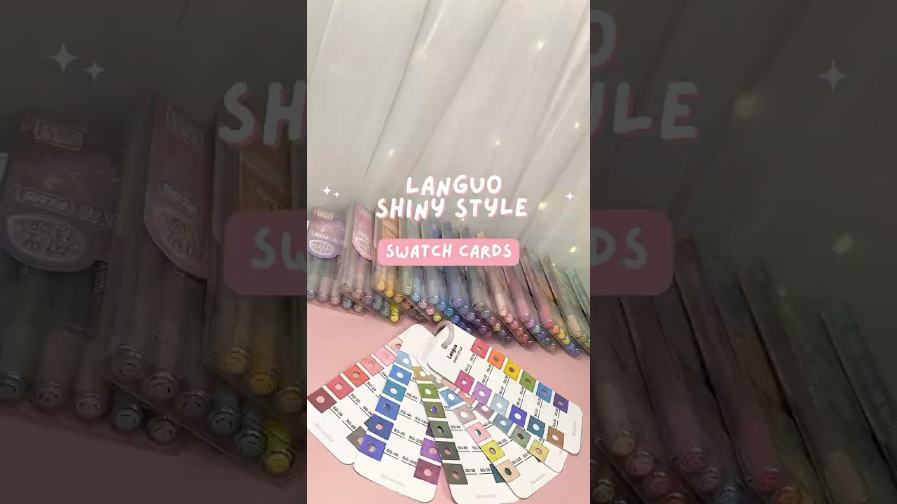 Glitter Gel Pen Swatches ✨ Languo Shiny Style + Roroiisha Swatch Cards