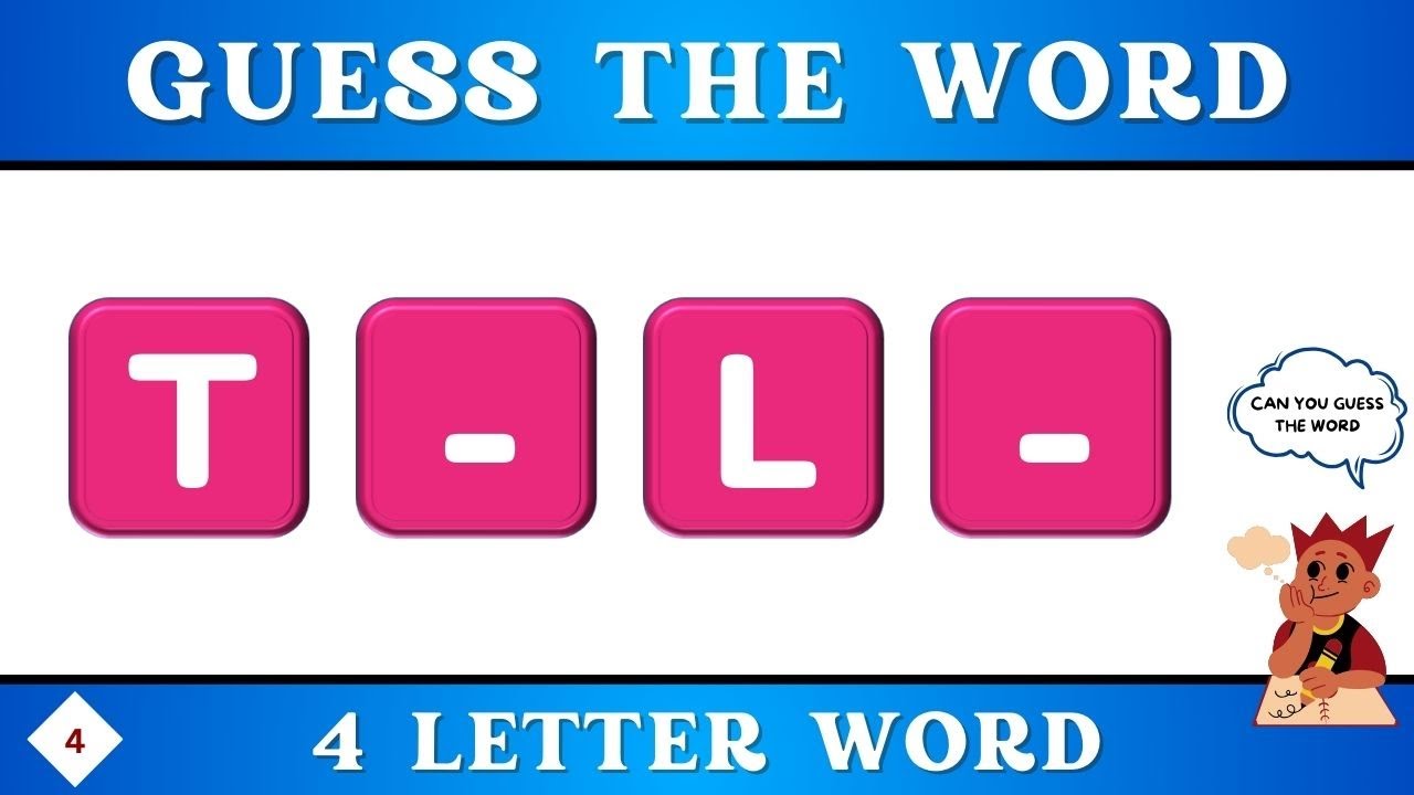 Fill in the missing letters and Complete the words (4 letter words) | Word puzzle game - #4