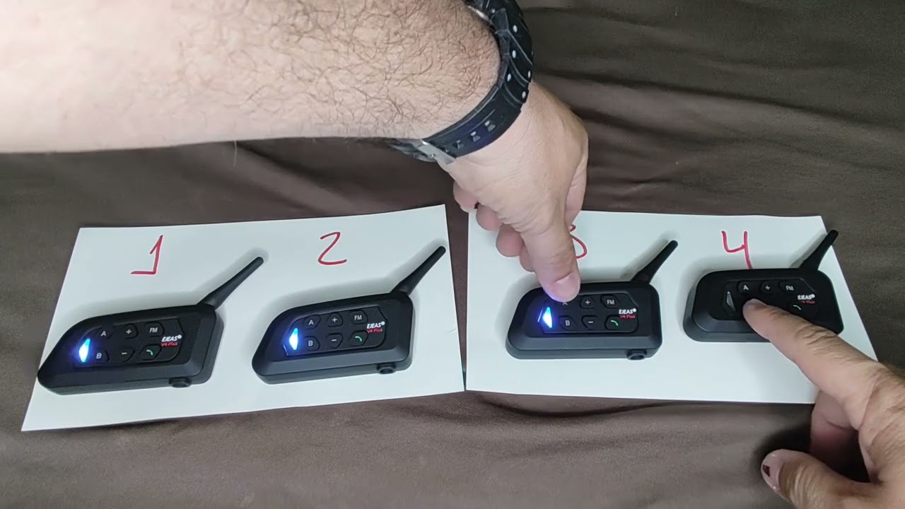 Sicronização Rádio comunicador V4 plus kit 4 rádios