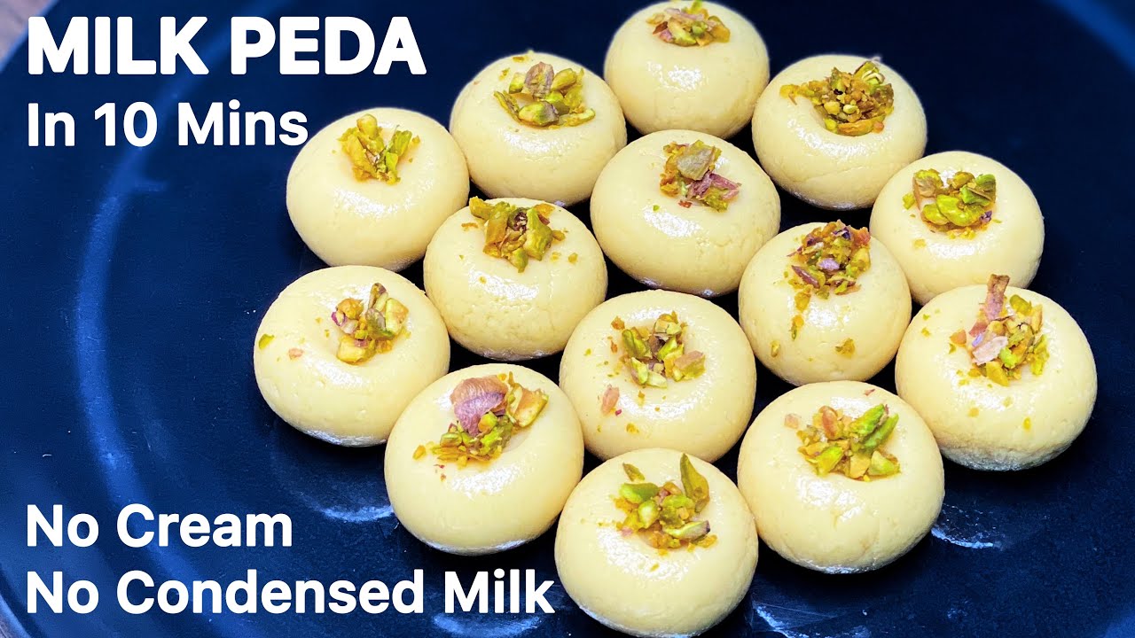 Easy Milk Peda Recipe in 10 Minutes | No Cream, No Condensed Milk | Peda Recipe | Milk Powder Peda