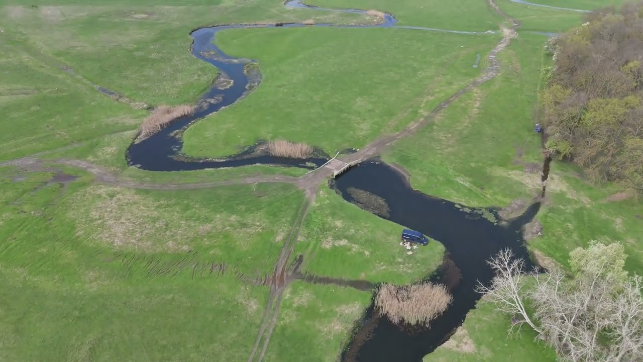 Cu drona &icirc;n zona Călugăreni #pescuit #4k #2025 #aerialvideo #Calugareni #giurgiu #neajlov #natura