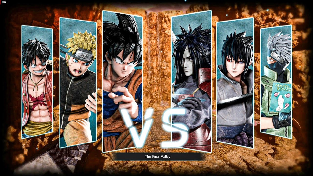 Goku, Naruto, Luffy Vs Madara Uchiha, Sasuke, Kakashi Full Fight - Jump Force