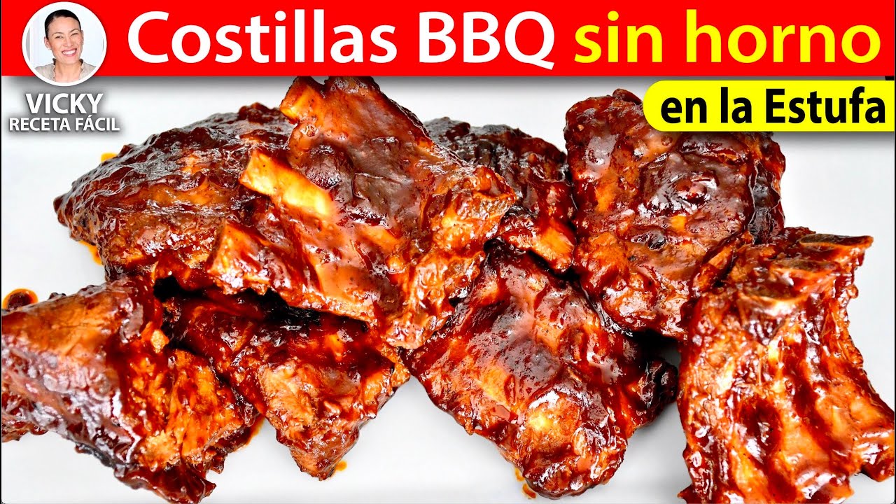 🍖COSTILLAS BBQ FÁCIL SIN HORNO | #VickyRecetaFacil