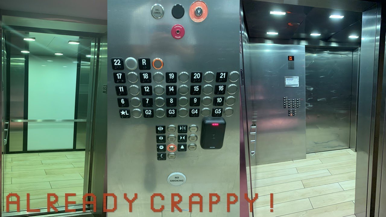 ALREADY CRAPPY KONE MonoSpace MRL Traction elevators w/ KSS 570 @ Summer House - Stamford, CT
