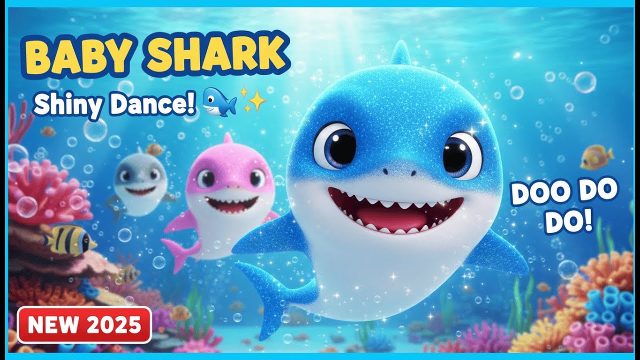 Baby Shark Family Dance 🦈 Shiny Ocean Friends | Learn Sea Animals | 3D Kids Song & Nursery Rhyme