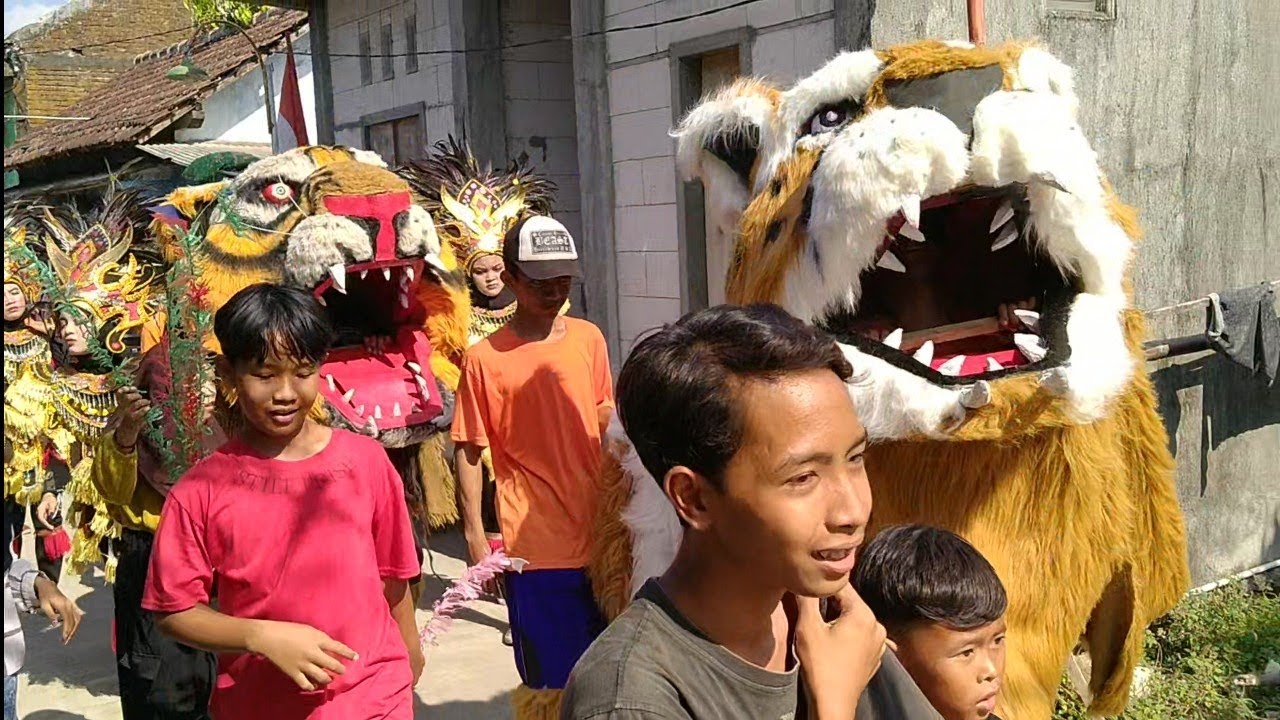 Kirab Meriah..! Barongan Macan-macanan New Pandawa Lanjut Performa Keren Topeng Ireng & Buto Pentul