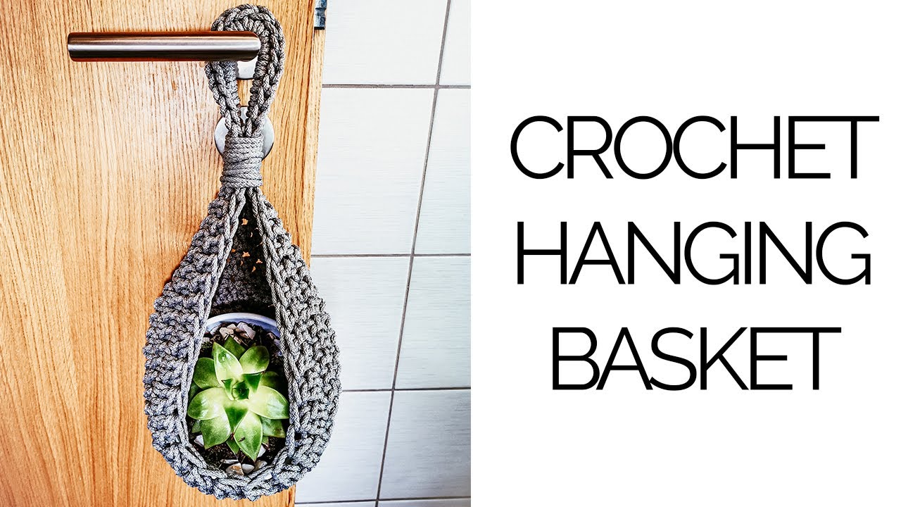 Crochet Hanging Basket Tutorial | Crochet Plant Holder