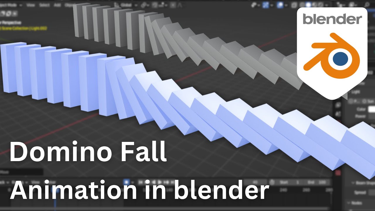 How to make a Domino fall Animation in blender | blender Tutorial