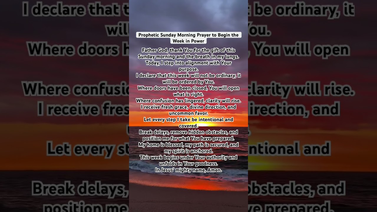 Prophetic Sunday morning prayer to begin your week with favor#Shorts #SundayPrayer #MorningPrayer