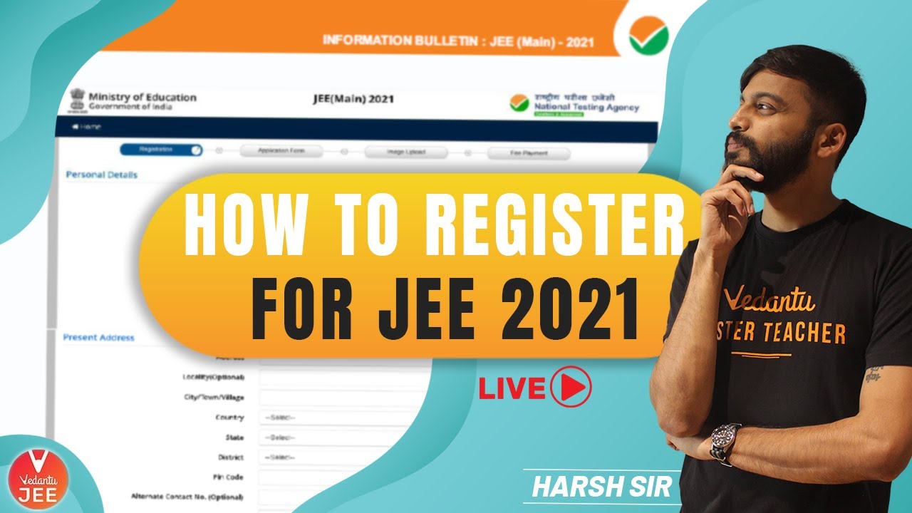 How to Register for JEE 2021? 🤔 | How to Register for JEE Mains 2021 | Harsh Sir | Vedantu JEE