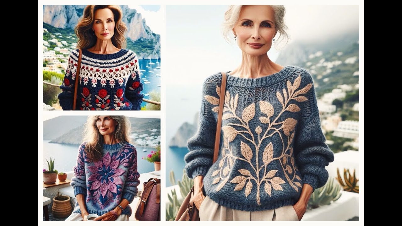 Elegant sweater knitted with wool (share ideas) #knitted #crochet #sweater #design