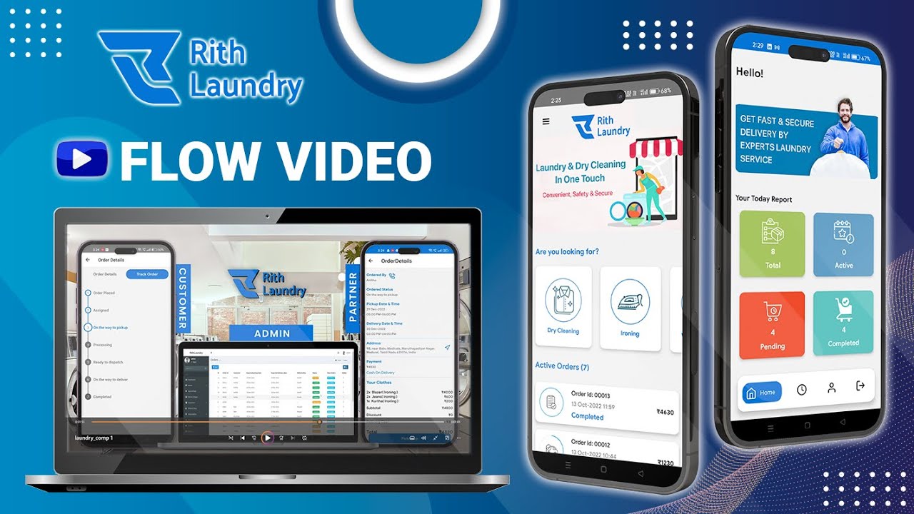Rith Laundry React Native Mobile Application Working Flow Video