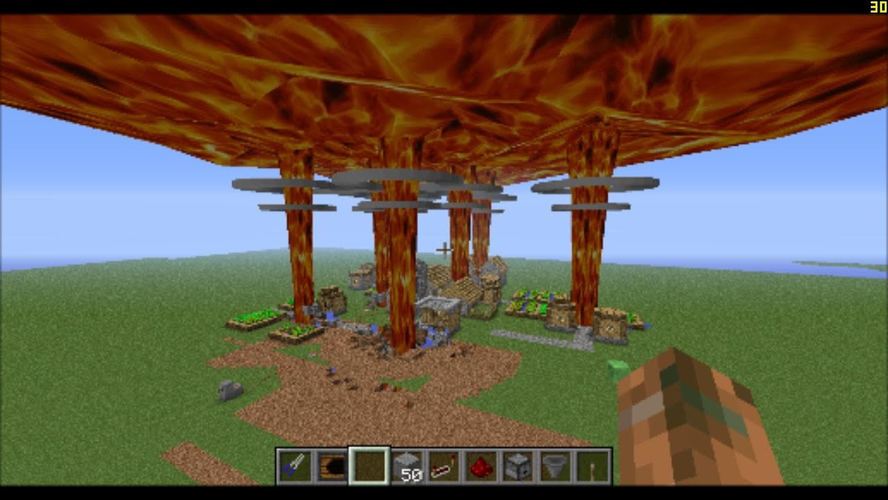 Minecraft: Nuking village with 7 nukes!!!