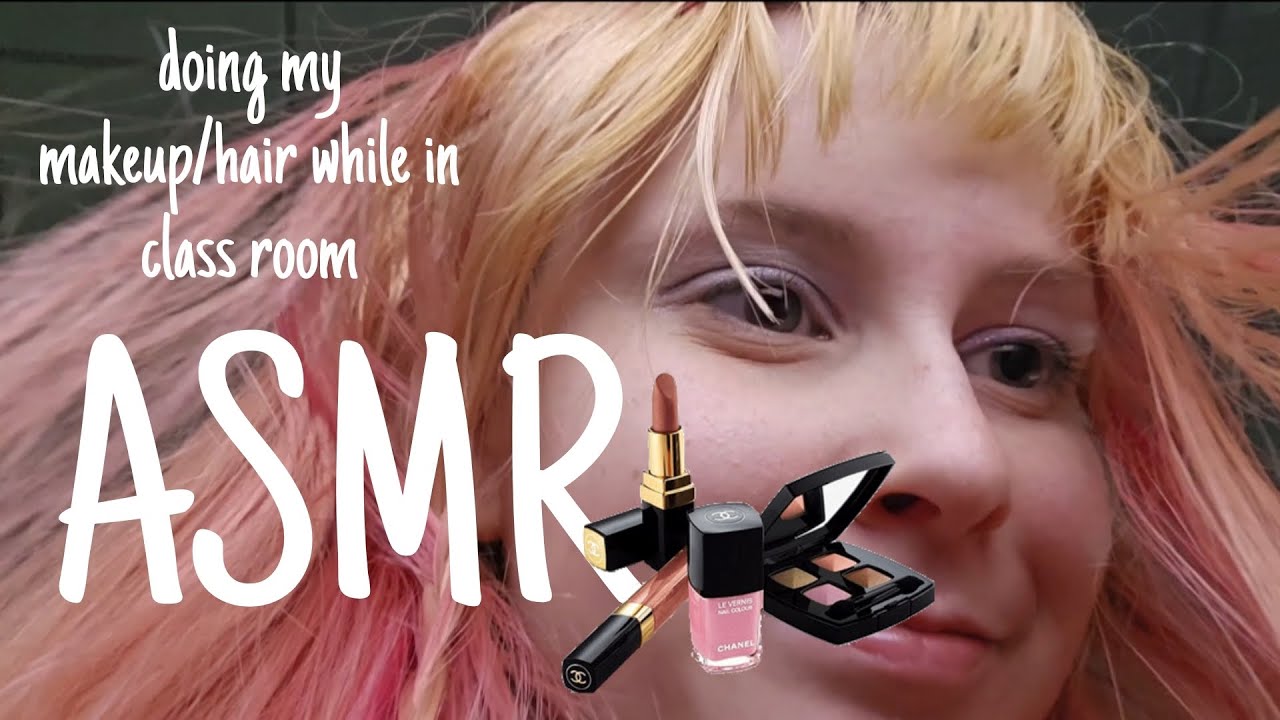 Doing my makeup/hair while in a classroom |ASMR| atmosphere ♡