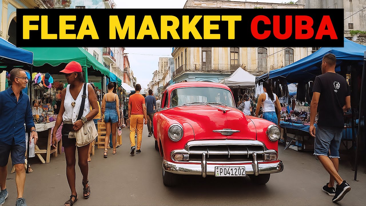 👉 SUNDAY FLEA MARKET 🇨🇺 | HAVANA CUBA | 4K-WALK | OSMO
