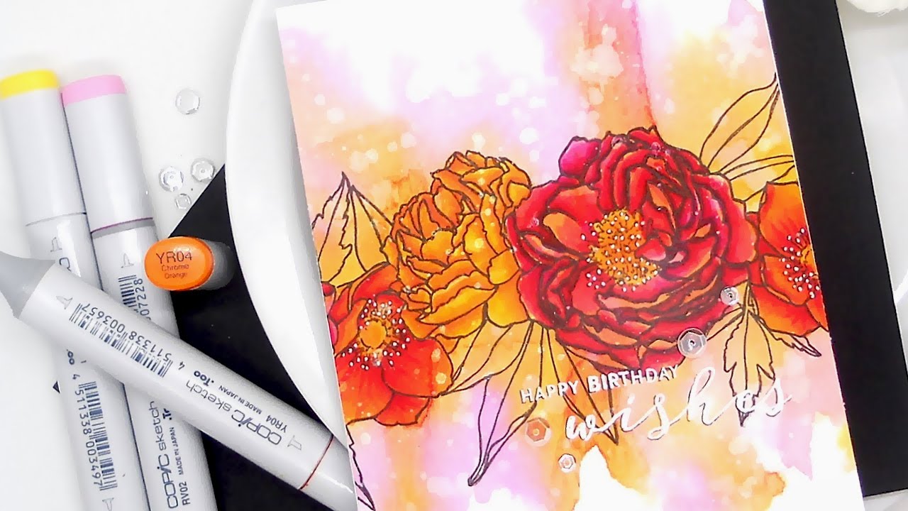 Analogous Watercolors and Copics w/Kelly ft. MODERN PEONIES Stamp Set
