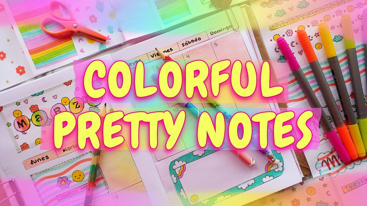 WAYS TO MAKE PRETTY NOTES (4) 💘 COLORFUL JOURNAL AND NOTEBOOK DECORATION IDEAS