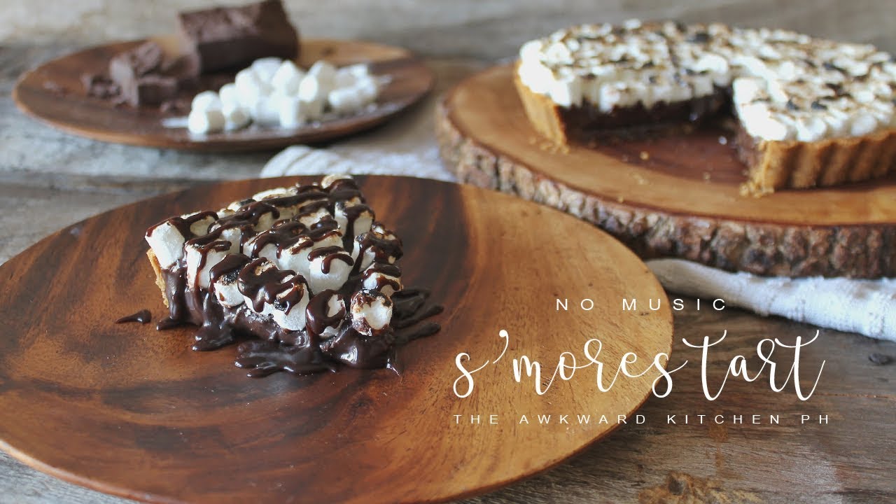 *NO MUSIC* Easy No Bake S'mores Tart Recipe | Cooking Sounds