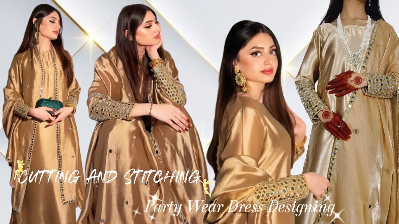 Instagram Most Viral Mirror Work Suit ✨Cutting & Stitching/Trending Mirror Work Dress Designing/DIY 