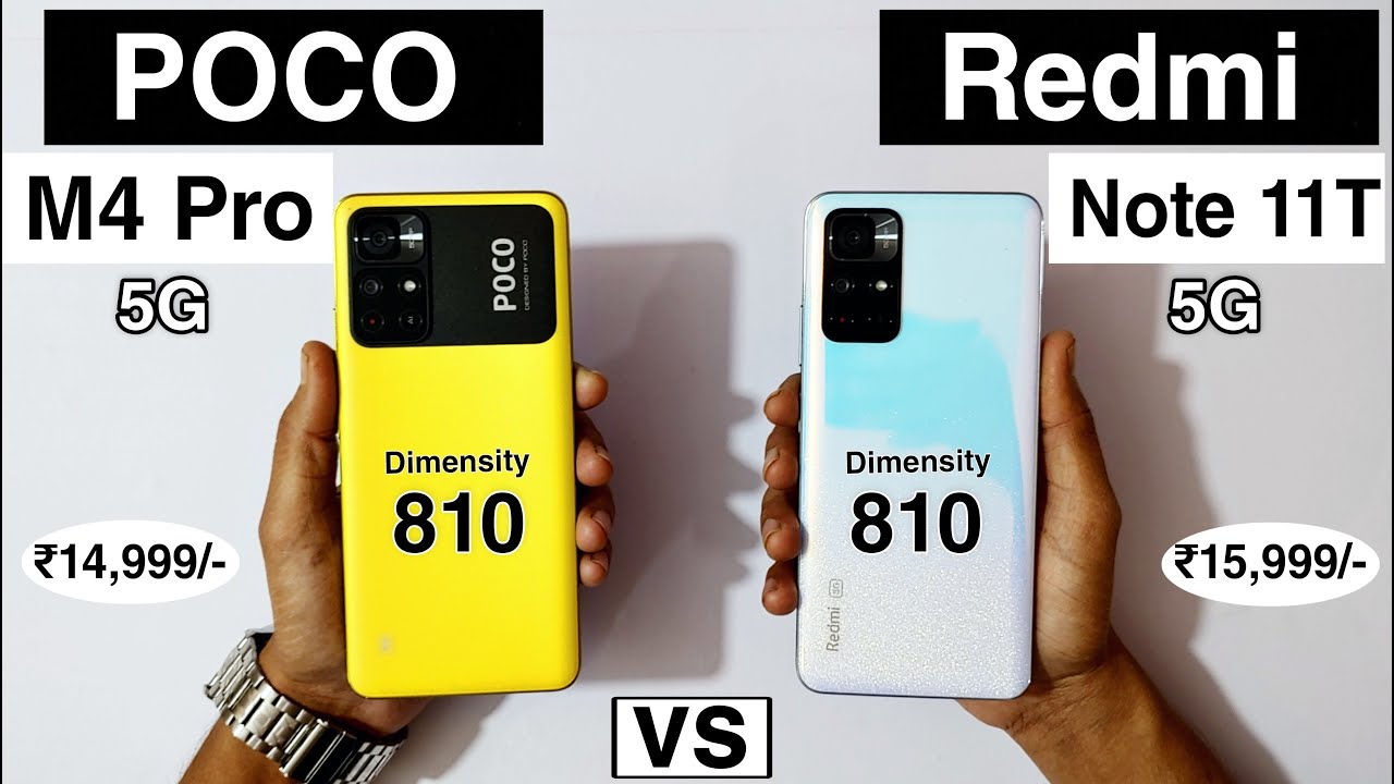 POCO M4 Pro 5G vs Redmi note 11T 5G Comparison : Speed Test, PUBG Graphics, Antutu, Fingerprint Test