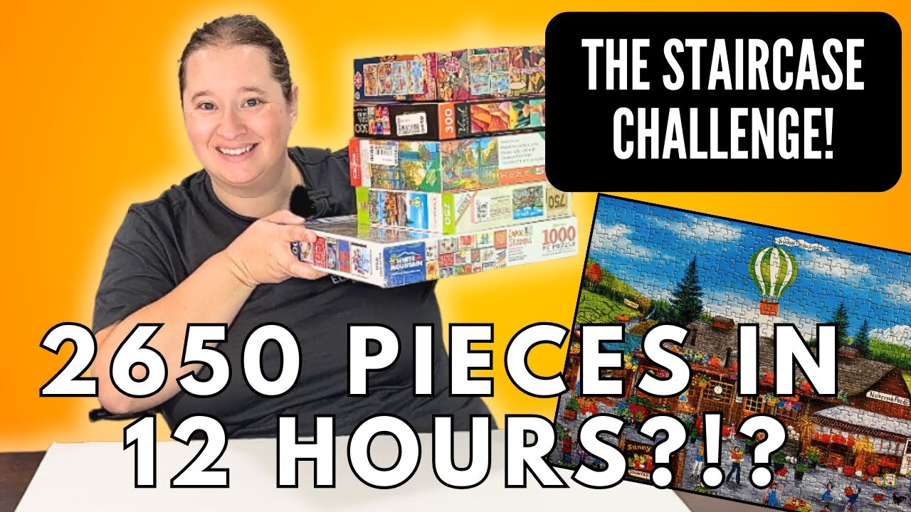 12 Hour Staircase Challenge // A New Jigsaw Puzzle Challenge // Can I Do 2650 Pieces in a Day??