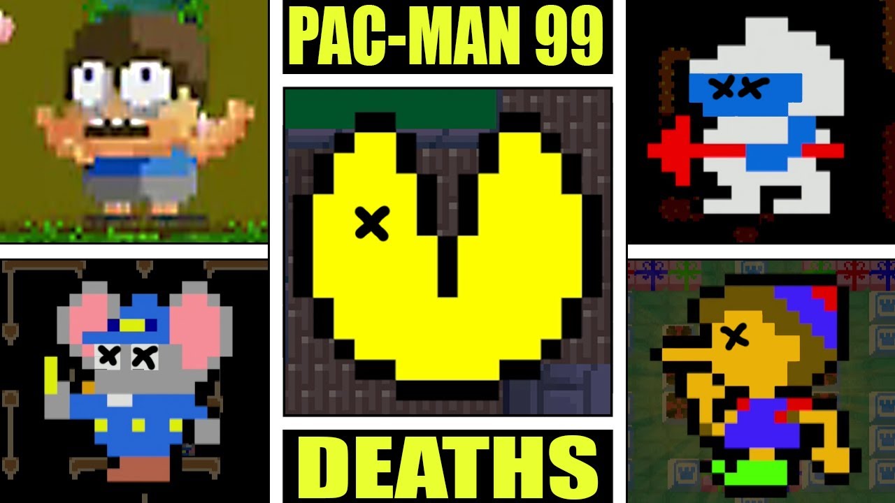 Pac-Man 99: All Character's DEATH ANIMATIONS + Game Over Themes