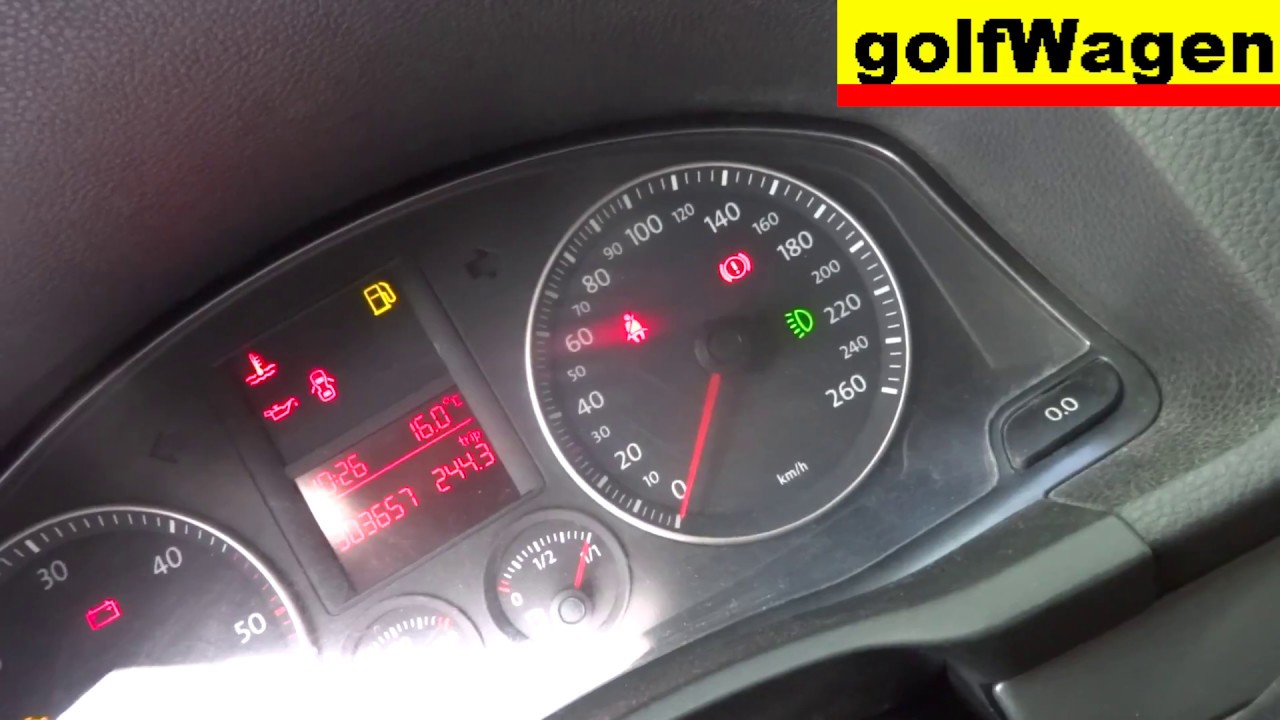 VW Golf 5 reset airbag light after passenger switch disconnect 01228 , 02756