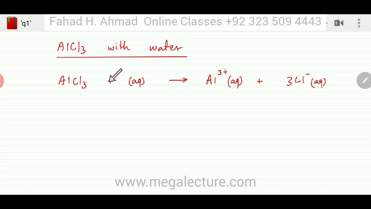 Aluminium Chloride with Water : Chemical Periodicity - Mega lecture