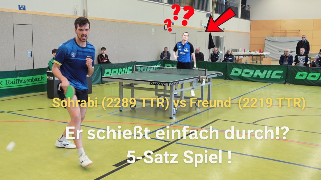 Er SCHIESST einfach durch !? 5 Sätze in der OBERLIGA Hessen| Sohrabi (TTR 2289) vs Freund (TTR 2220)