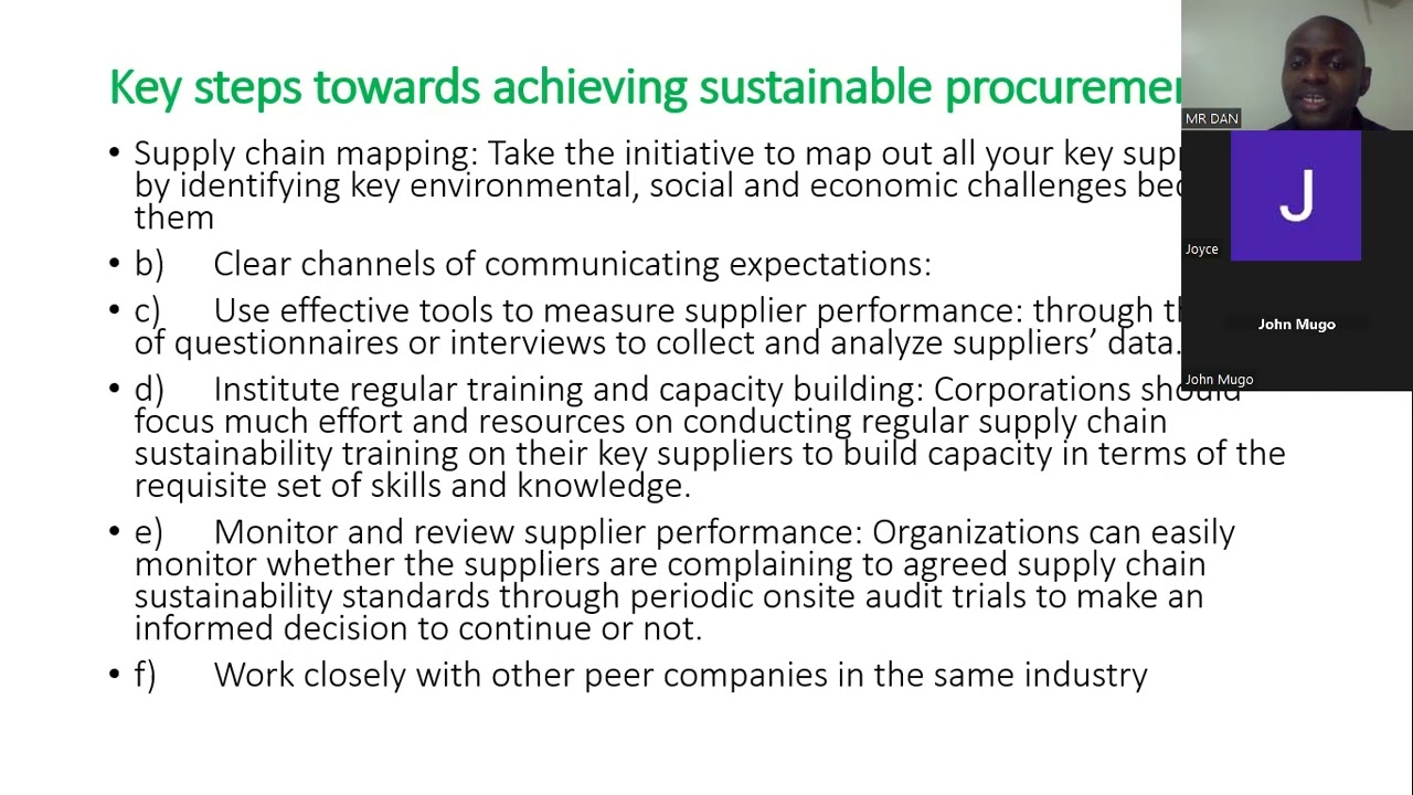 Sustainability in procurement and Supply Chain Maanagement