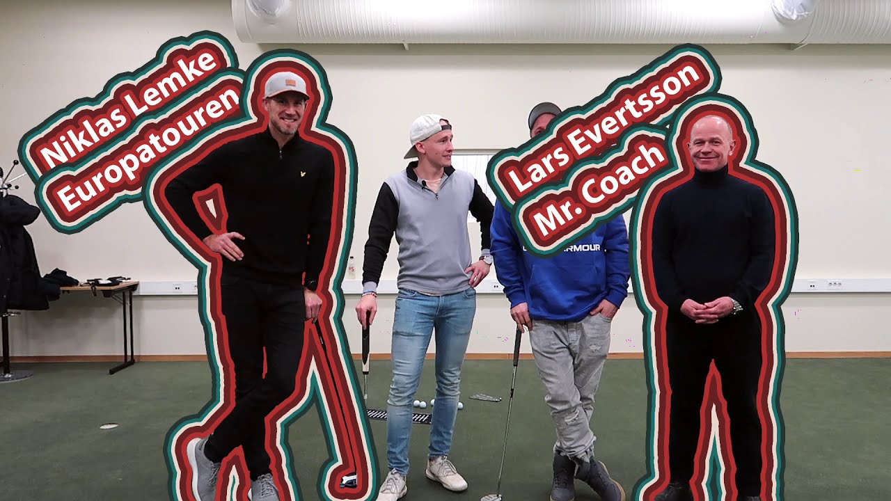 Europaproffs Niklas Lemke går igenom puttning under vintern på Öijared Golf Academy