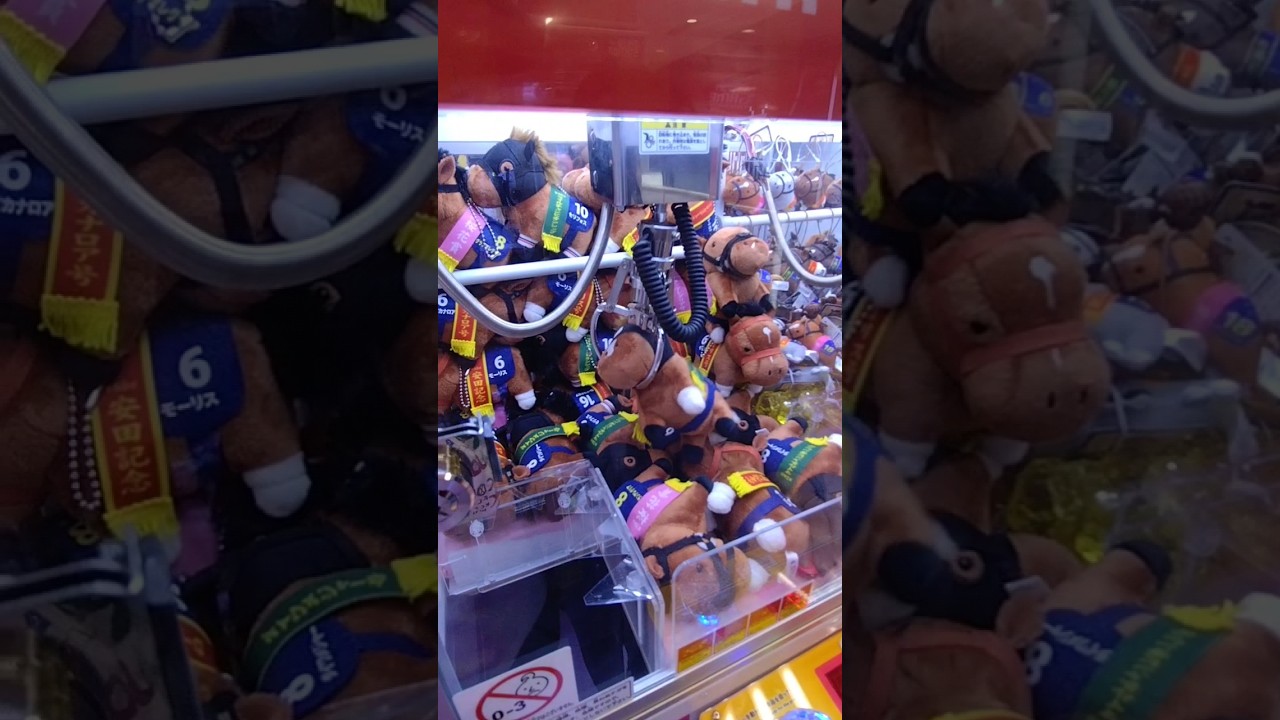 【クレーンゲーム】ミニサイズの馬（8番）を取れるまでやってみたら、最後にアクシデント発生！？［タイトーステーション/1回100円/ストップボタンあり］