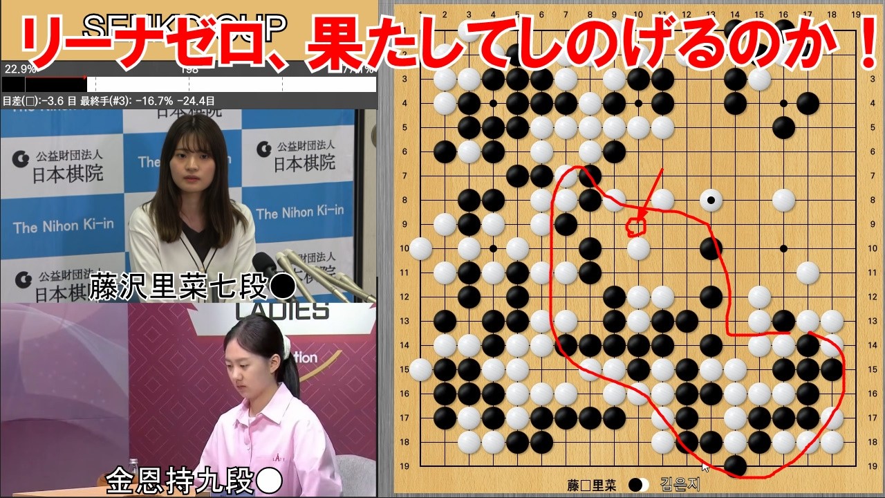 【SENKO CUP】藤沢里菜七段VS金恩持九段　決勝