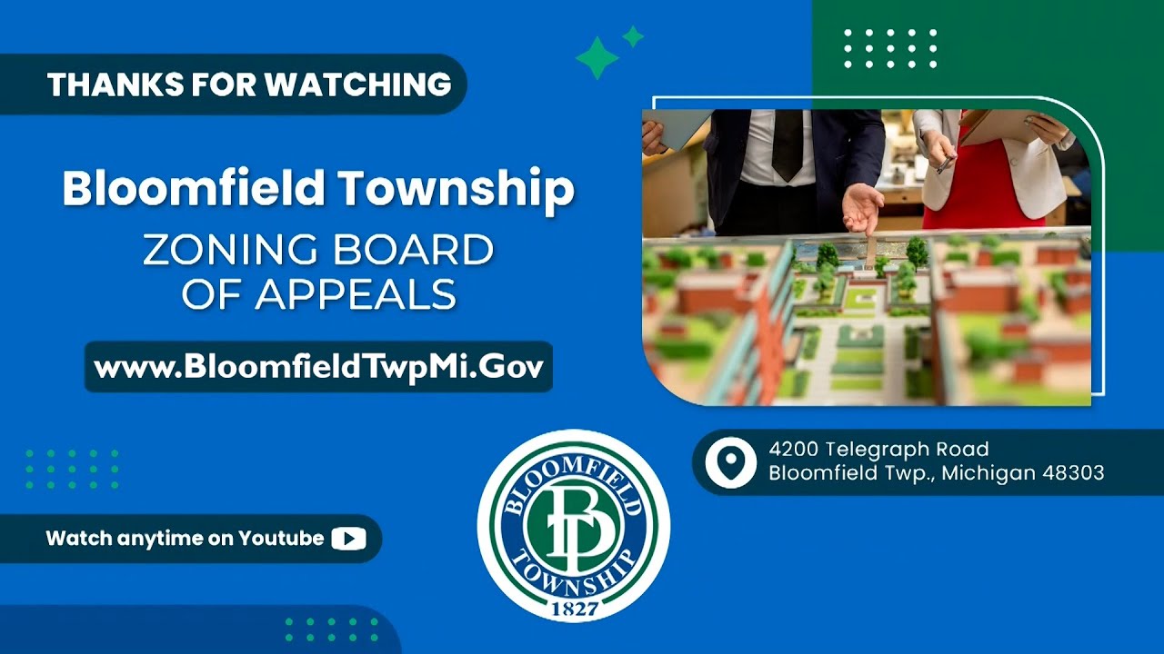 Bloomfield Township Zoning Board of Appeals Meeting on October 21, 2025